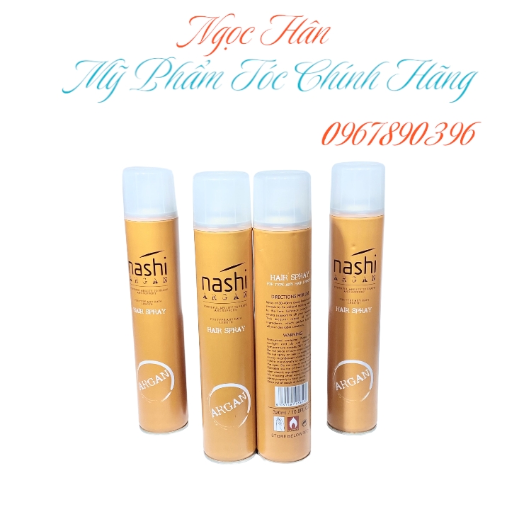 [Chính Hãng] Gôm Xịt Giữ Nếp Dưỡng Tóc Nashi Argan 320ml
