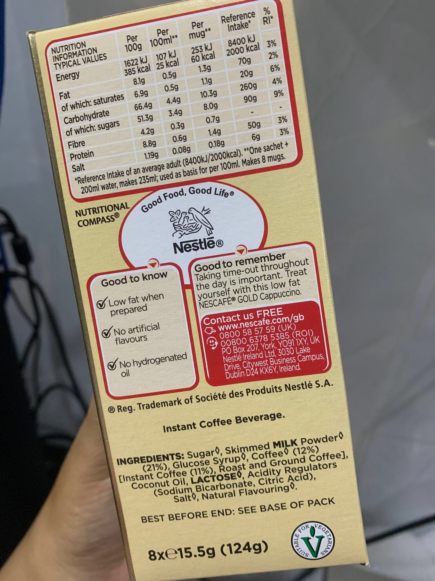 CAPPUCCINO NESCAFE GOLD ( hộp 1