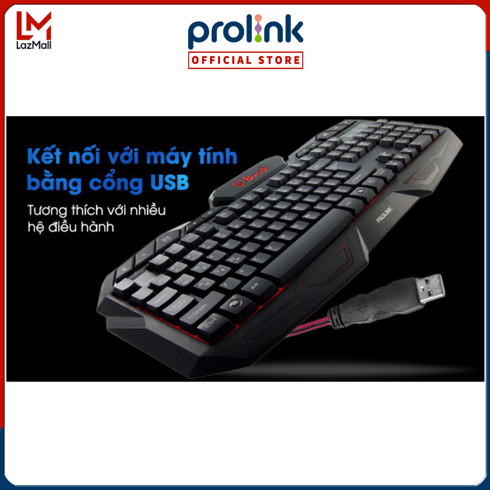 Bàn phím game 3 màu Prolink PKGM9302 - Hàng chính hãng