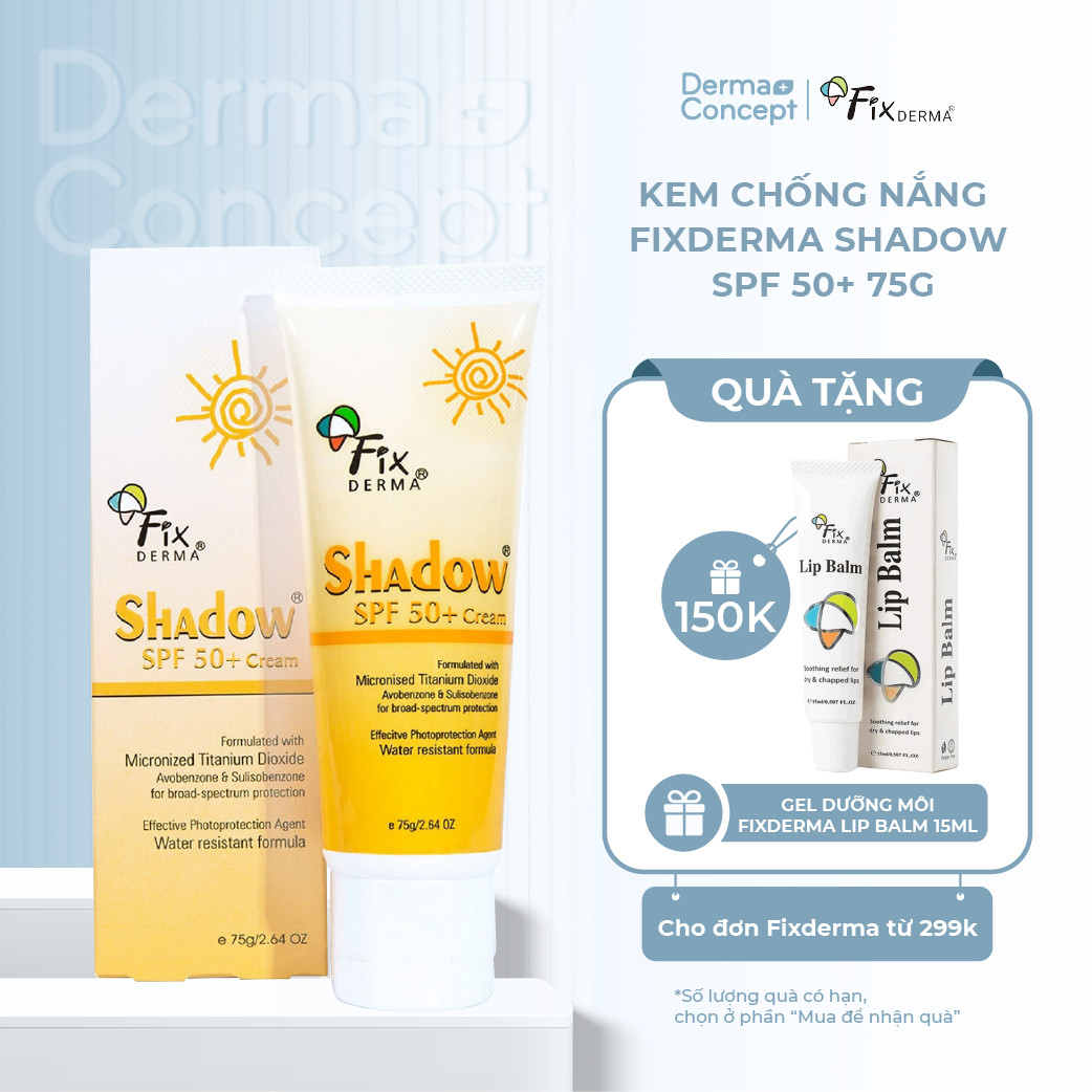 Kem chống nắng Fixderma Shadow SPF 50+ 75g [NHẬP KHẨU CHÍNH HÃNG 100%]