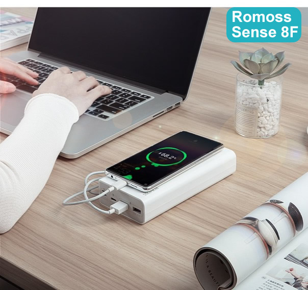 Pin dự phòng sạc nhanh Romoss Sense 8F dung lượng 30000mAh - sạc nhanh QC 22.5W và PD 20W (2 phân loại) Nhất Tín Computer