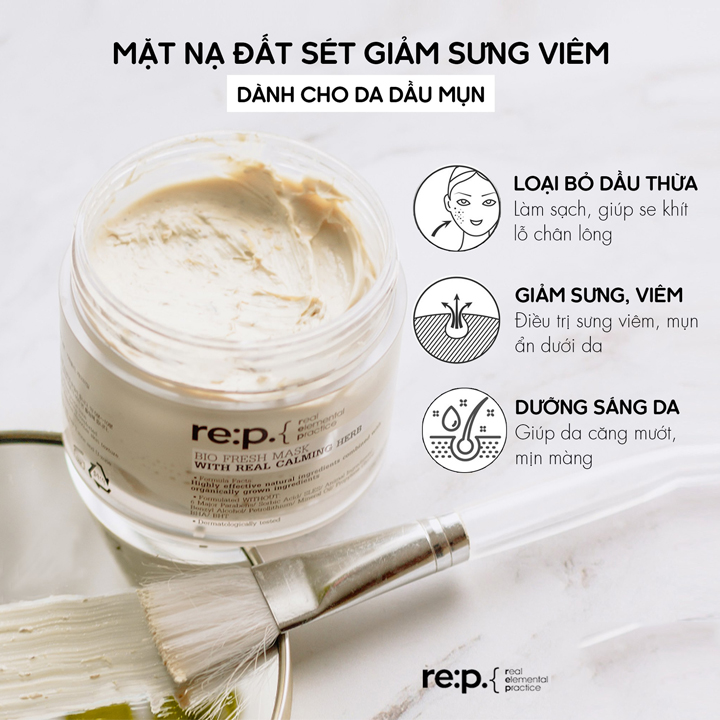 Mặt Nạ Đất Sét Hoa Cúc Re:p Bio Fresh Mask Hỗ Trợ Se Khít Lỗ Chân Lông