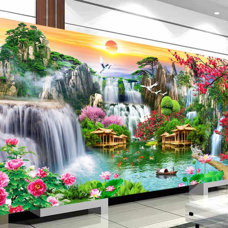 Mẫu mới ( thêu kín) Tranh thêu phong cảnh MN0159 (130X65