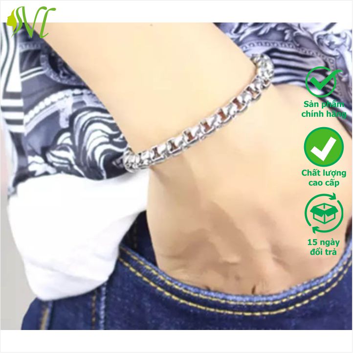 Dây chuyền lắc tay bông dừa nam ngầu to 7 ly không đen không gỉ Người Đẹp Vì Lụa