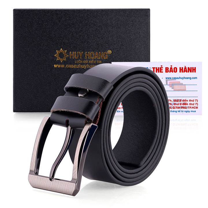 TH4138 - Dây nịt nam  bát gài bản lớn màu đen