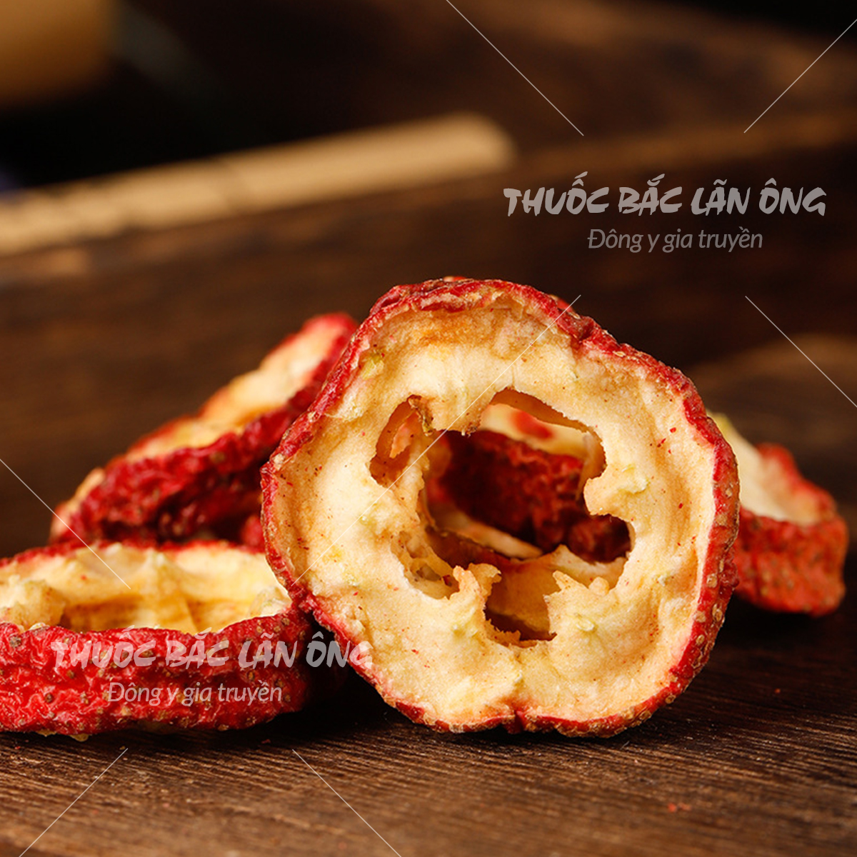 Sơn tra thái lát 100g (Táo gai sấy khô, pha trà hỗ trợ tiêu hóa) - Lãn Ông