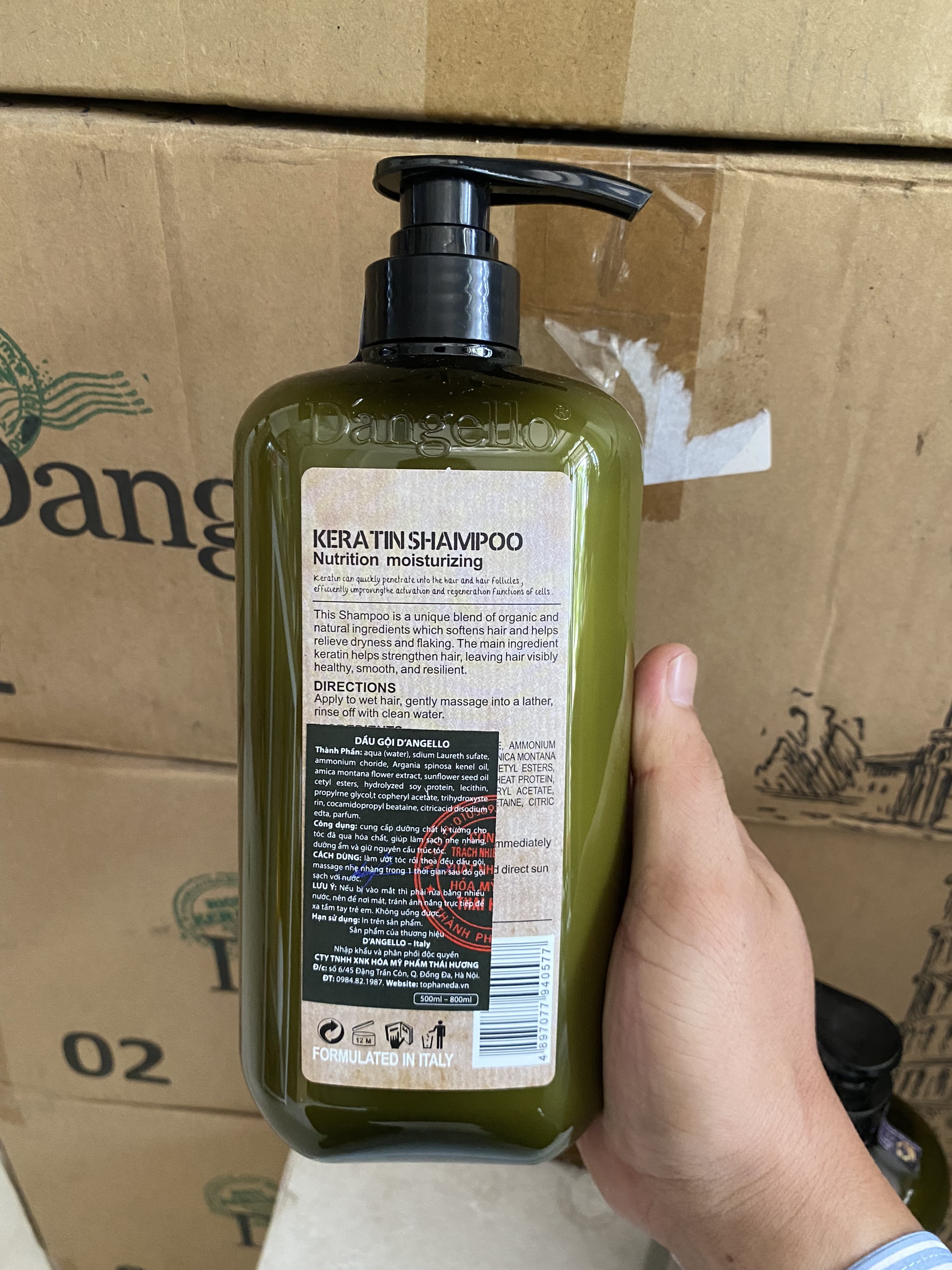 Dầu Gội Dangello Keratin Siêu Mượt 500ml/800ml