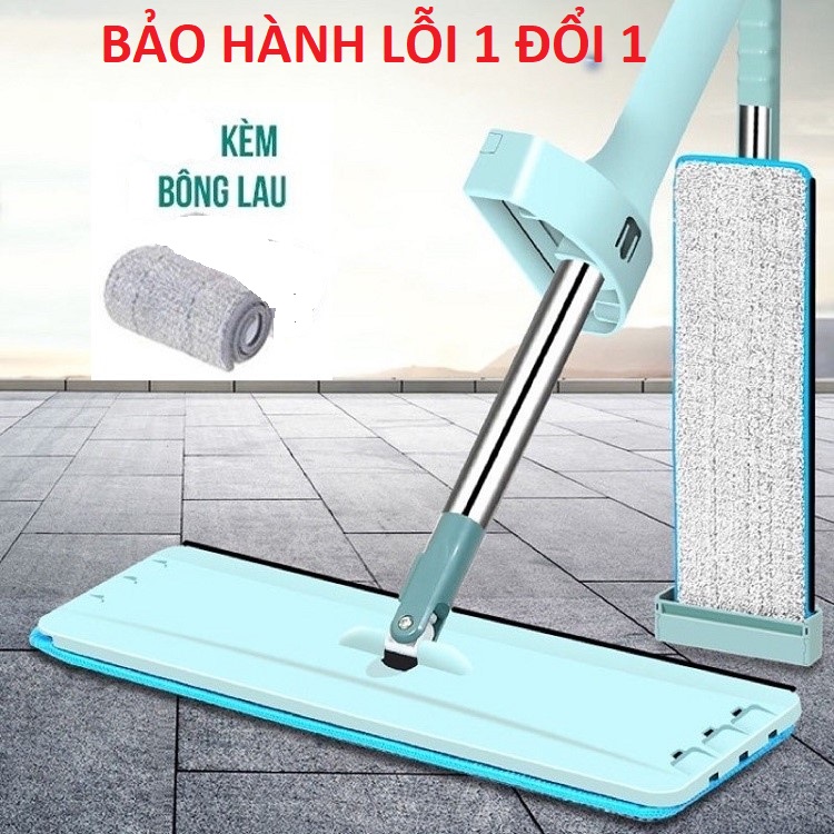 Cây lau nhà chổi lau nhà tự vắt phẳng thông minh xoay 360 độ [KÈM 2 BÔNG LAU] KABA