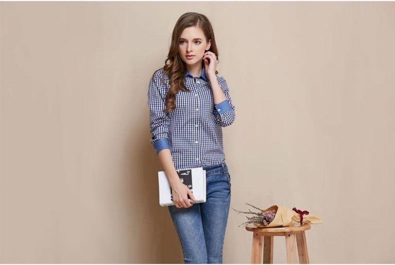 [4.4 Hoàn tiền 15%][HCM]SƠ MI CARO PHỐI NĂNG ĐỘNG - AO009