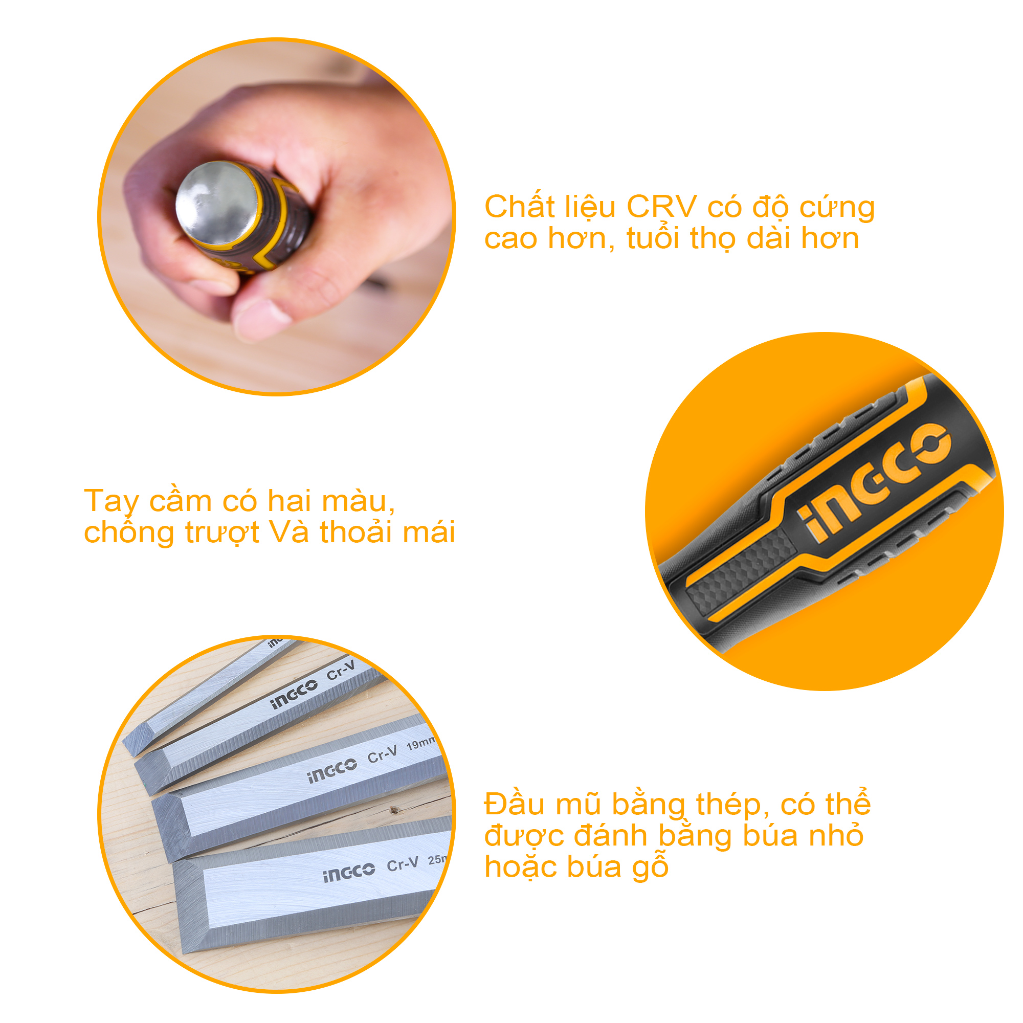 Bộ 4 đục gỗ INGCO HKTWC0401