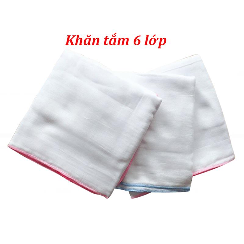 [HCM]Khăn tắm trắng 6 lớp cho bé