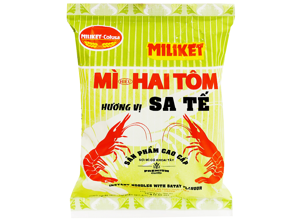 [HCM]Thùng 30 gói mì Miliket Hai Tôm sa tế 75g