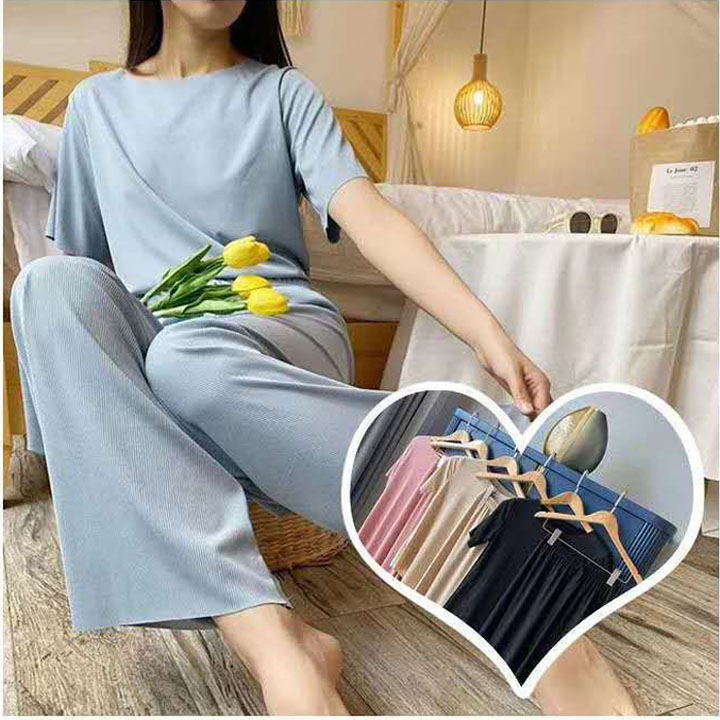 [MẪU MỚI 2023] Đồ bộ mặc nhà chất thun tăm gân tăm cao cấp