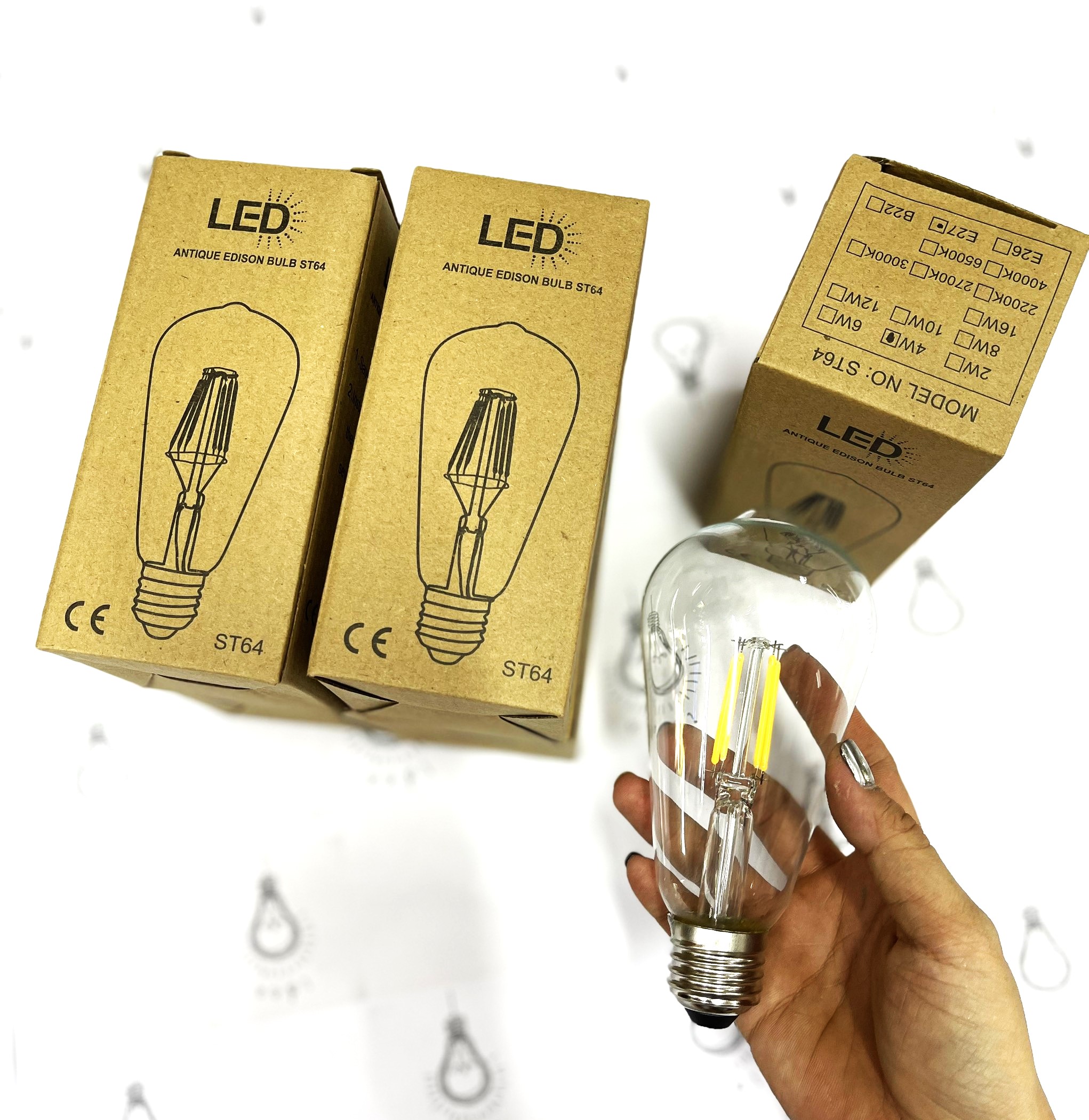 Bóng Đèn LED Edison ST64 E27 4W 2700K