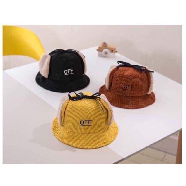 Mũ Off Kèm Bịt Tai Lông Cừu Giữ Ấm Dành Cho Bé (2-6 tuổi)