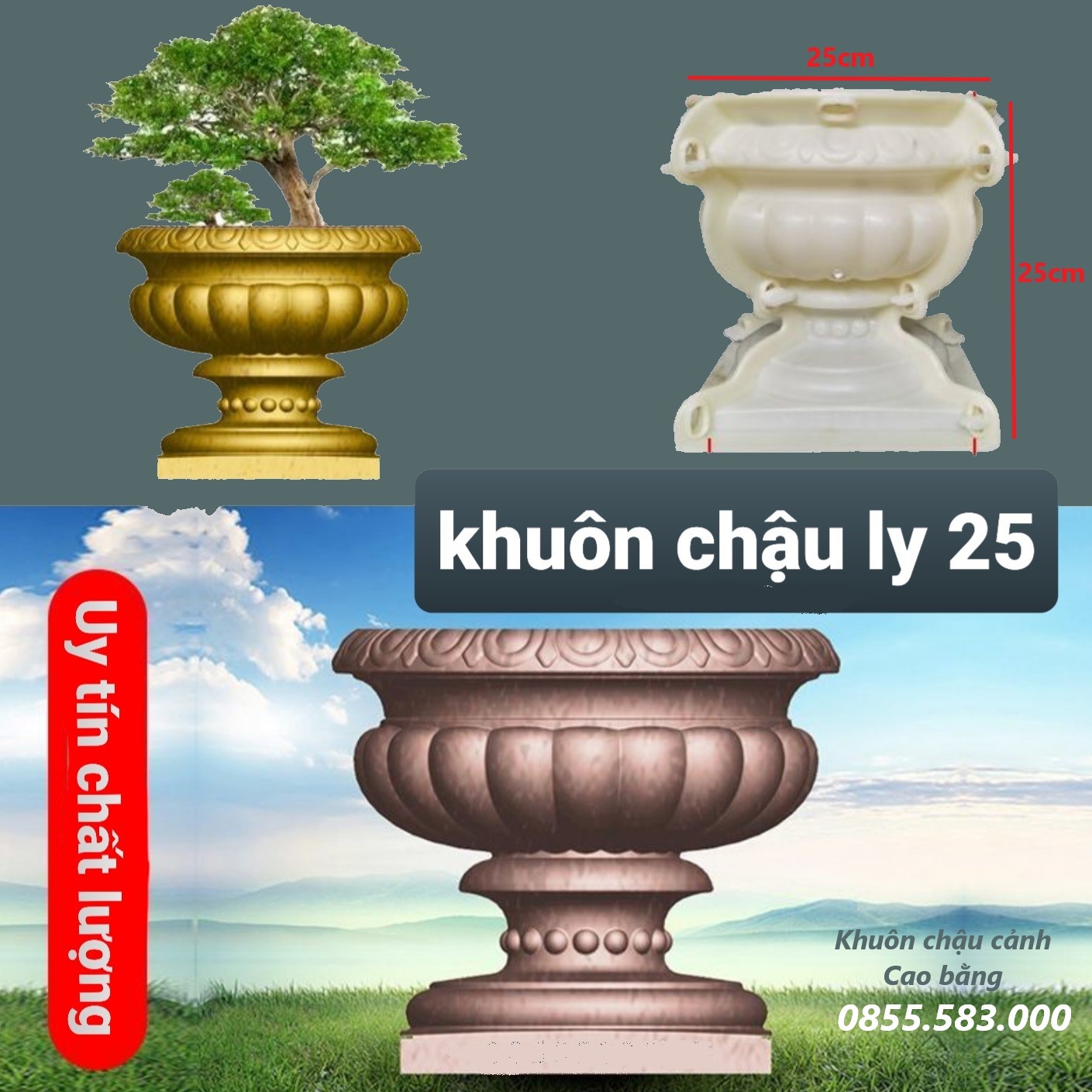 Khuôn đúc chậu ly - khuôn chậu đổ đáy (khuôn chậu ABS siêu bền )
