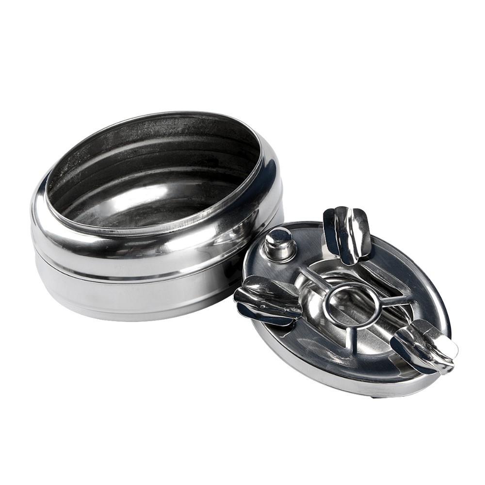 Gạt tàn nút bấm inox cao cấp, gạt tàn có nút đóng mở cao cấp, sang trọng,Gạt Tàn Inox Có Nút Bấm Đóng Mở tiện dụng