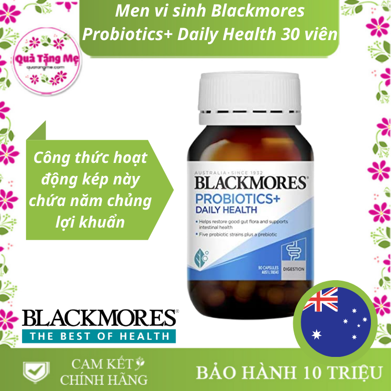 Men vi sinh Blackmores Probiotics+ Daily Health 30 viên