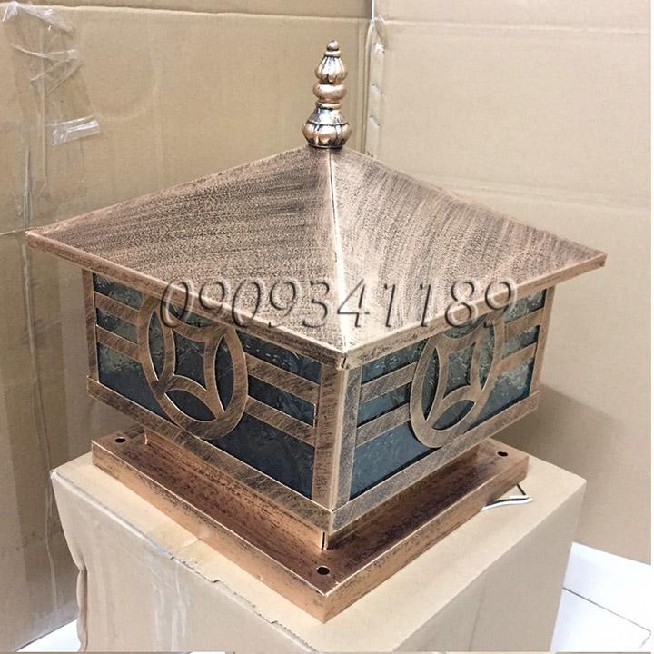 ĐÈN TRỤ CỔNG MÀU ĐỒNG GIẢ CỔ D350