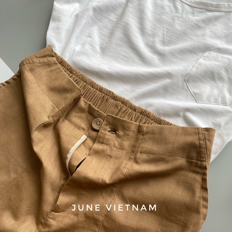 [New] Quần baggy cạp liền chất Linen - June