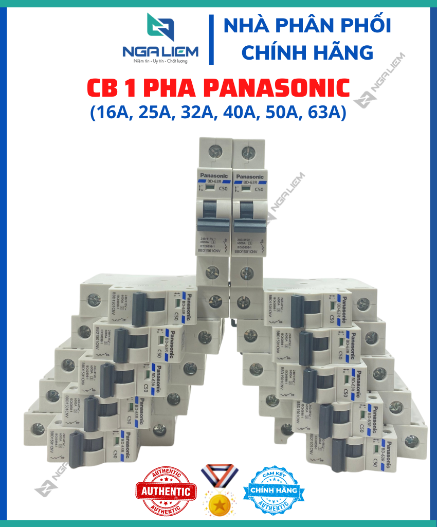 CB 1 Tép (1 Pha) 6A, 10A, 16A, 20A, 25A, 32A, 40A, 50A, 63A PANASONIC (BBD_CNV)