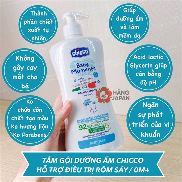Sữa tắm gội an toàn cho bé  - Chicco - 200ml/500ml