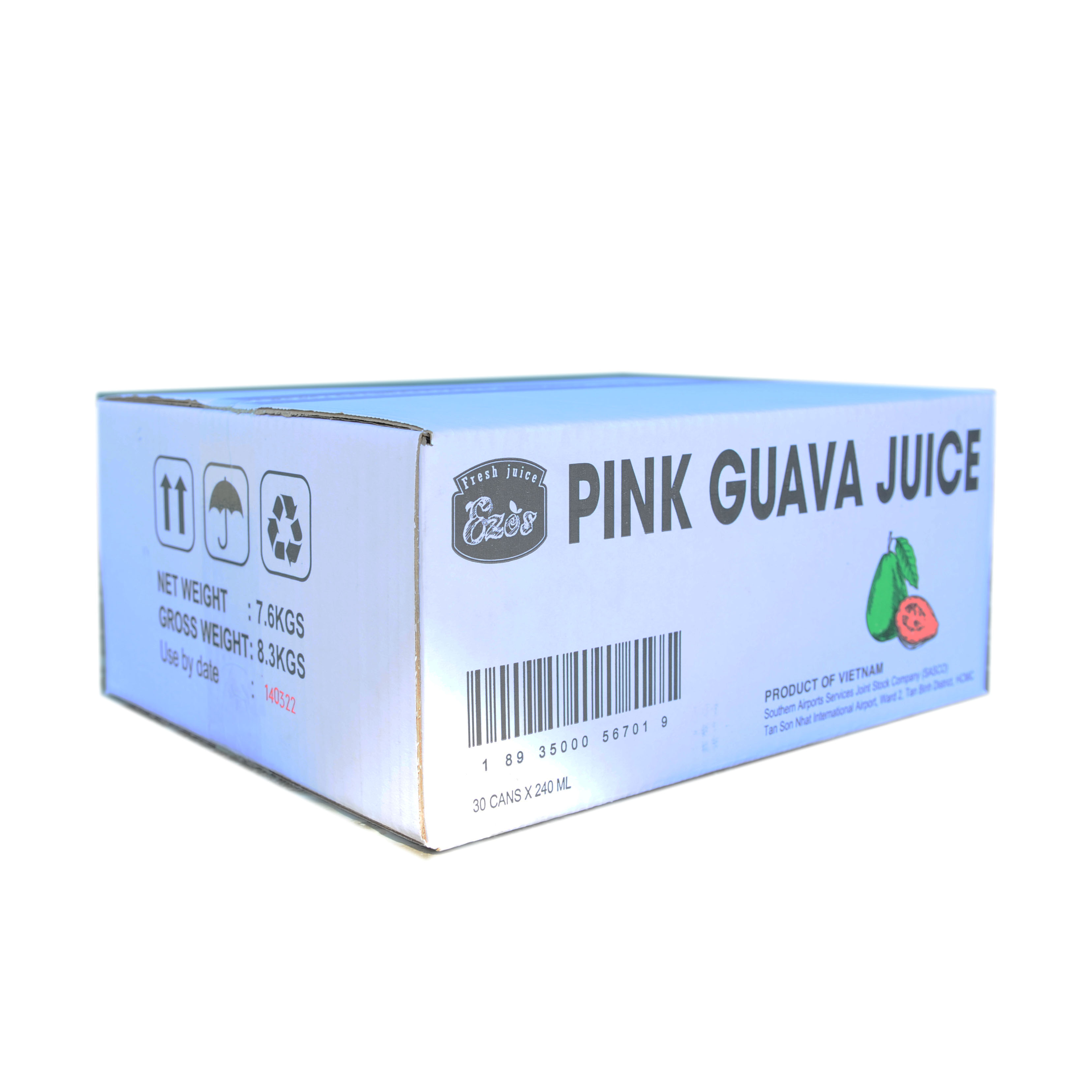 [HCM]NƯỚC ÉP ỔI  EZOS SASCO (THÙNG 30 LON)