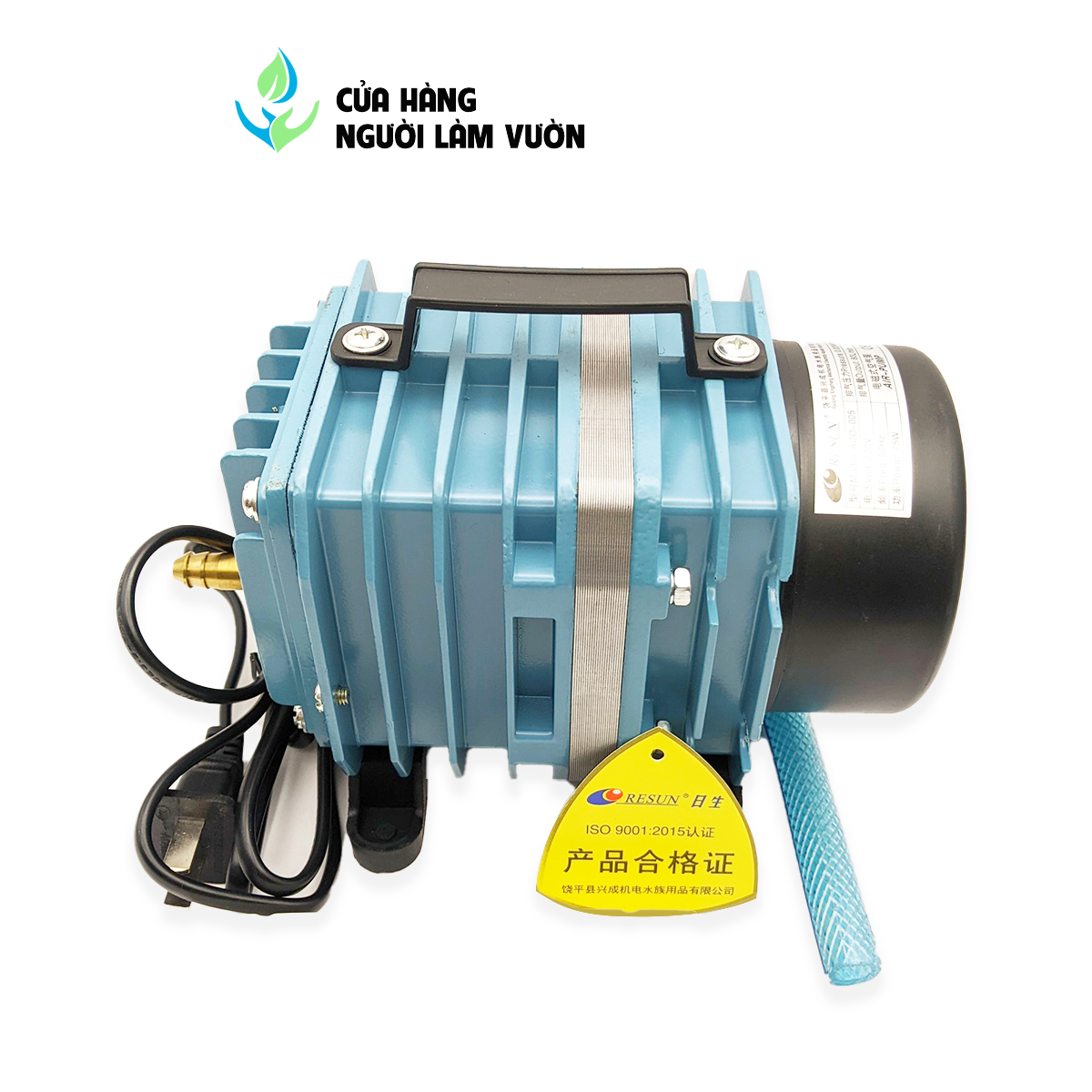 Máy sủi oxy hồ cá - Máy thổi oxy RESUN ACO - 005 - 75W dùng cho hồ cá Koi tặng kèm 8m dây oxy + 8 sủi