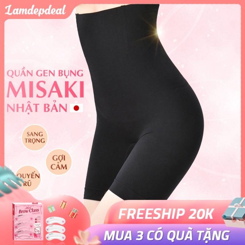 Quần gen bụng định hình MISAKI Nhật Bản - Quần gen nịt bụng chống cuộn, cạp cao - Quần nịt bụng giảm mỡ, eo thon, bụng phẳng - Made in Japan - Lamdepdeal