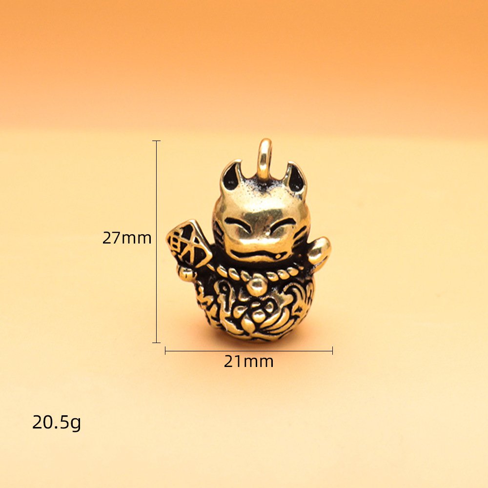 Tượng Phong Thủy Hình Mèo Thần Tài (Kích Thước: 2.7cm x 2.2cm)