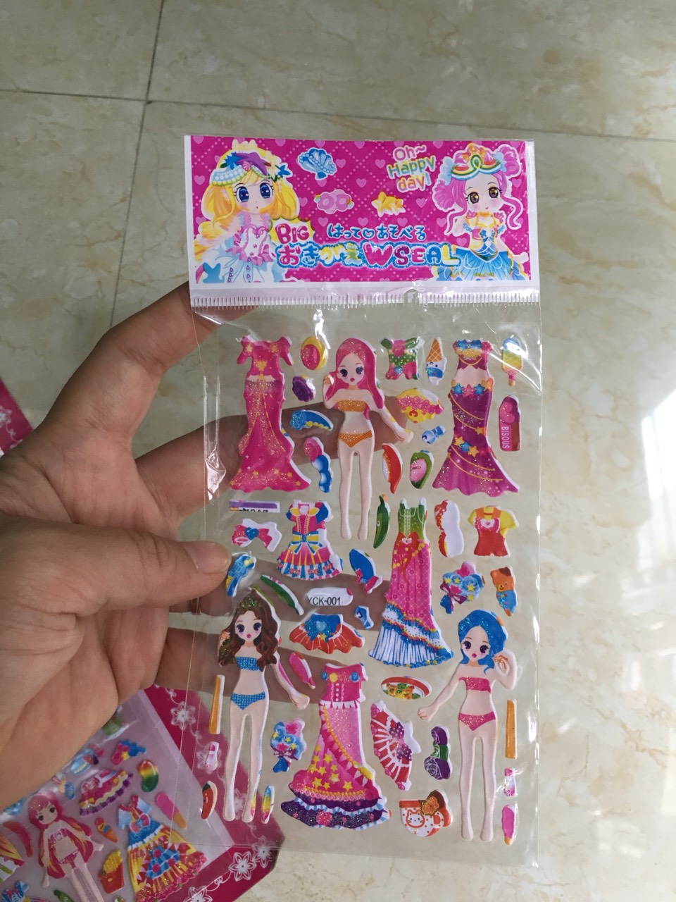 Xả kho 20 tờ Hình dán sticker nổi, sticker 3D, công chúa