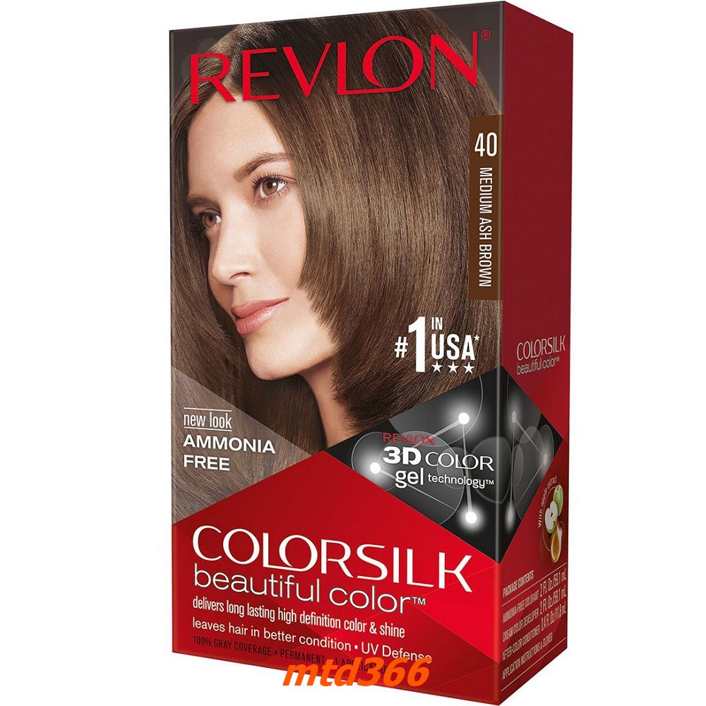 Thuốc nhuộm tóc số 40 màu nâu tro vừa revlon colorsilk