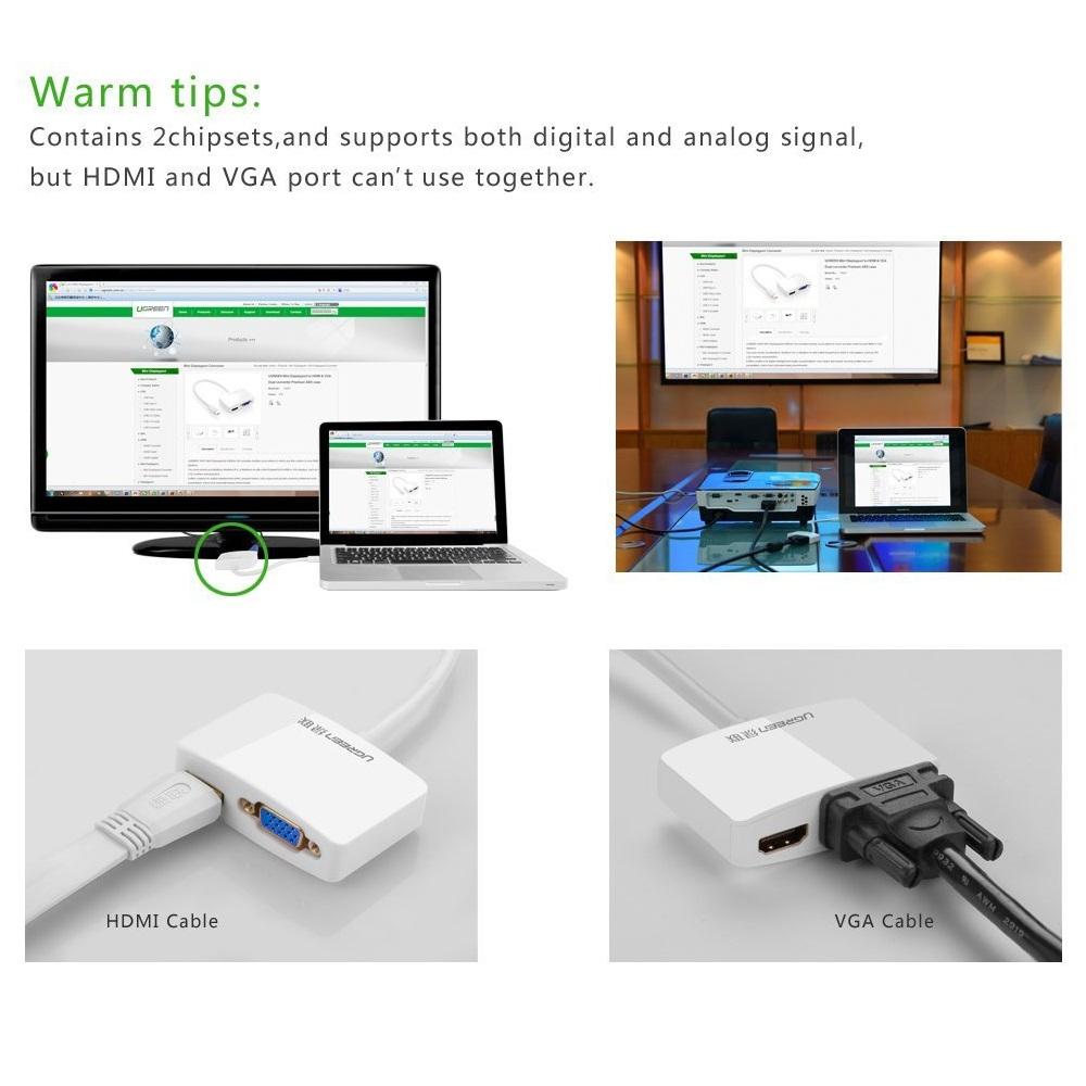 Cáp Mini Displayport to HDMI + VGA Ugreen 10427