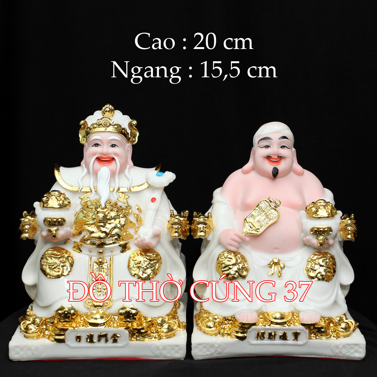 [ BỘ 3 ÔNG MÀU TRẮNG ] THẦN TÀI THỔ ĐỊA PHÚ QUÝ +THẦN TIỀN  [ COMPOSITE + BỘT ĐÁ ]