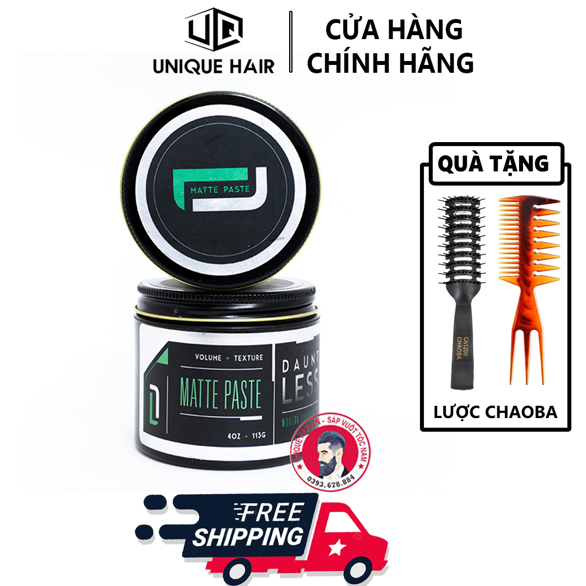 Sáp vuốt tóc dauntless matte paste 113gr - new 2024 + quà tặng