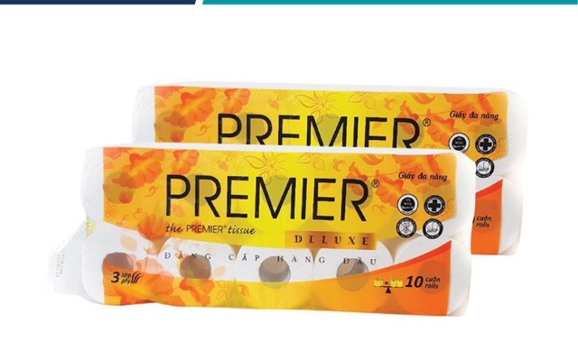 [HCM]Giấy vệ sinh Premier Deluxe (10 cuộn 1.5 kg)