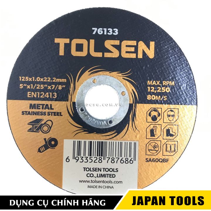 Đĩa cắt sắt & Inox mỏng 125mm Tolsen 76133 | Japan Tools