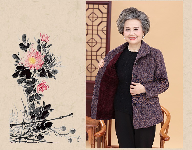 Áo khoác lót lông cho người già