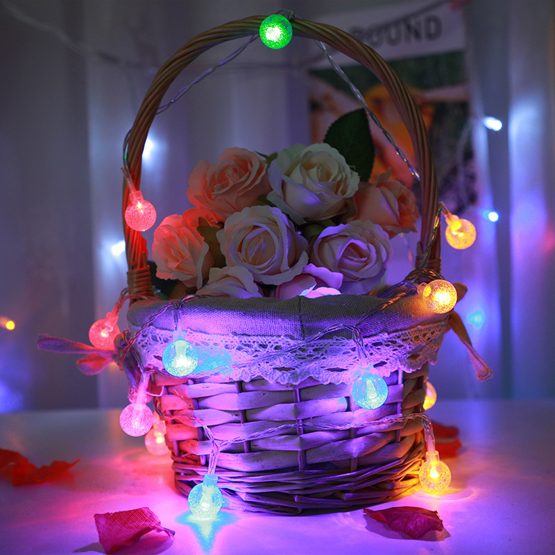 Dây đèn led Cherry Ball pha lê bi bọt trang trí (cắm điện 220V)