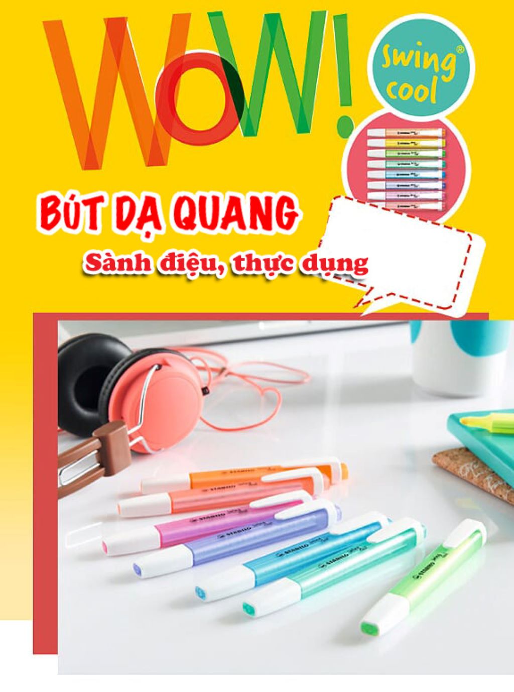 Bút dạ quang STABILO Swing Cool Pastel + Original 275