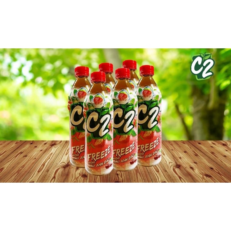 [ Giá tốt  ] Thùng C2 Dâu Anh Đào trà đen 24 chai 455ml