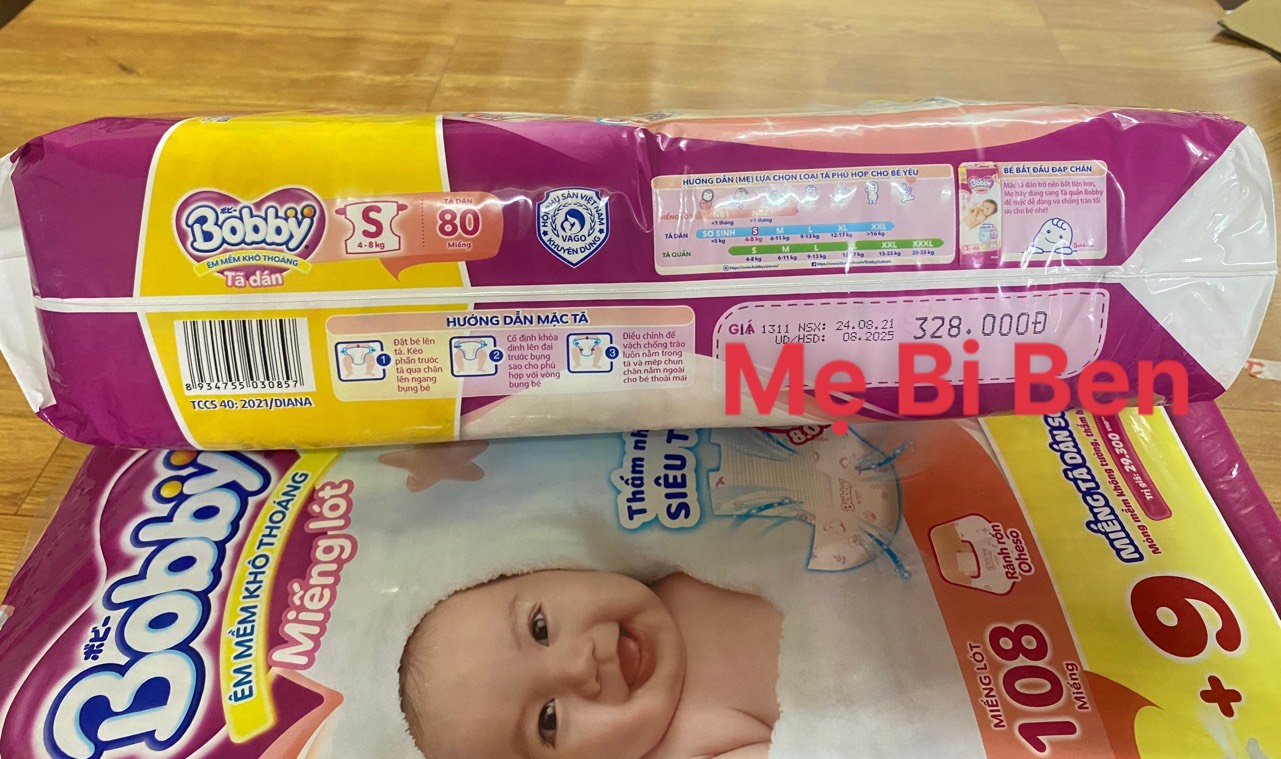 [Chính Hãng] Tã Dán Bobby Sơ Sinh S80 miếng cho bé 4-8kg