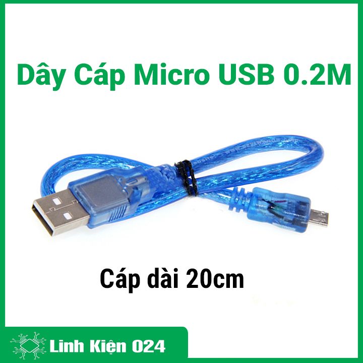 Dây cáp Micro USB 0.2 m kết nối, sạc thiết bị tiện lợi