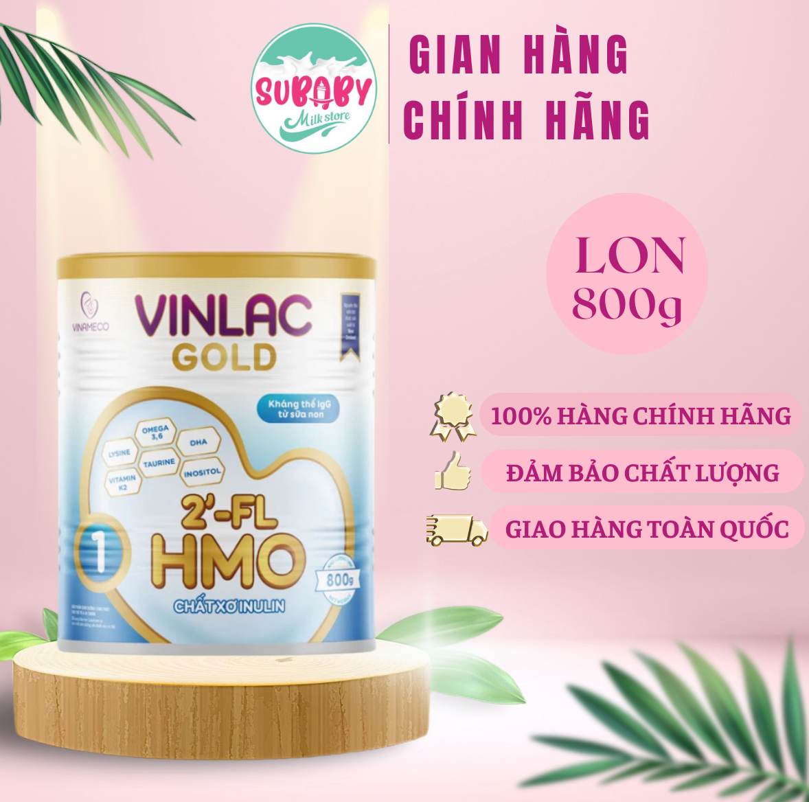 Sữa bột VinLac Gold số 1, 2 Lon 300_800g