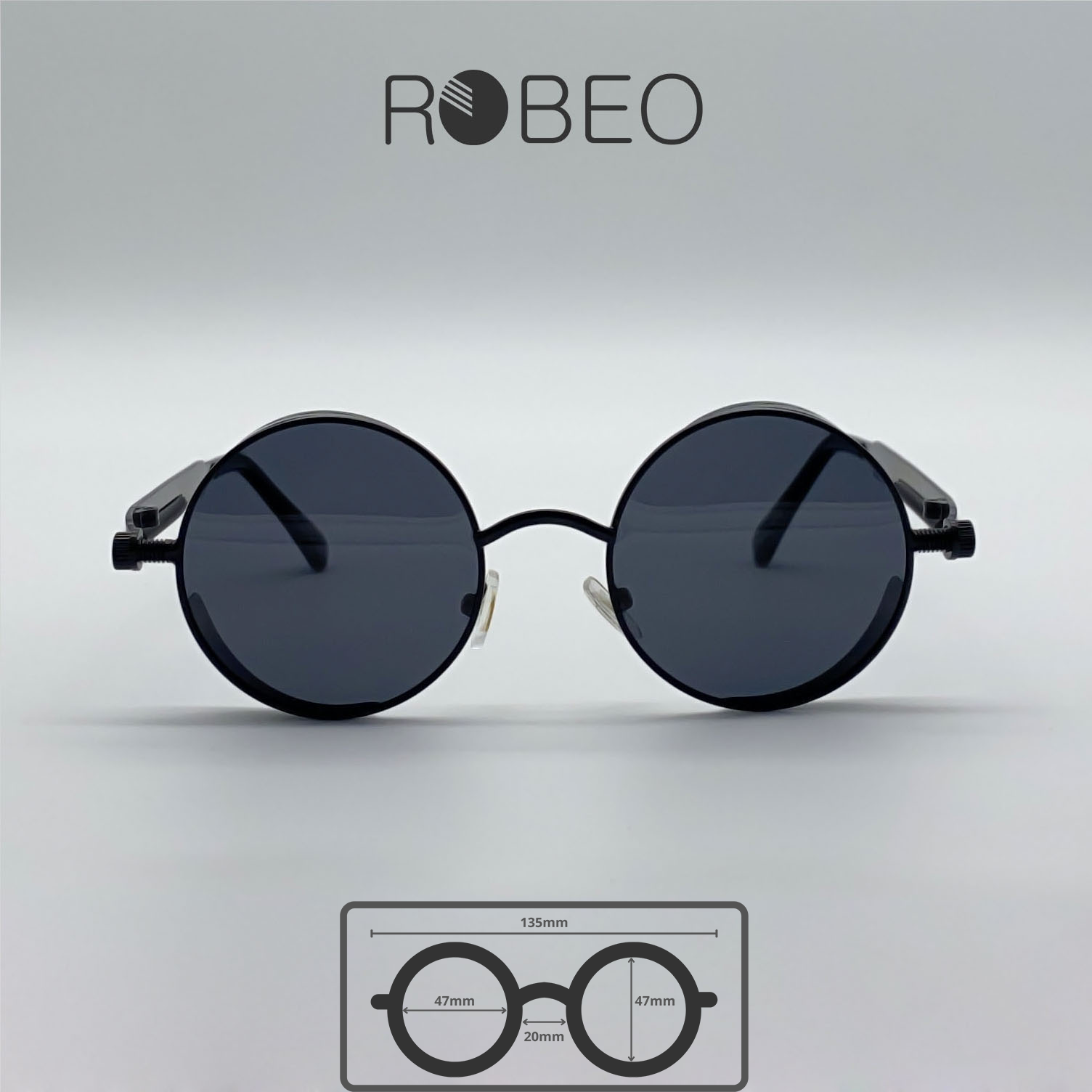 Kính mát tròn ROBEO R0400, phong cách Retro cá tính - Fullbox