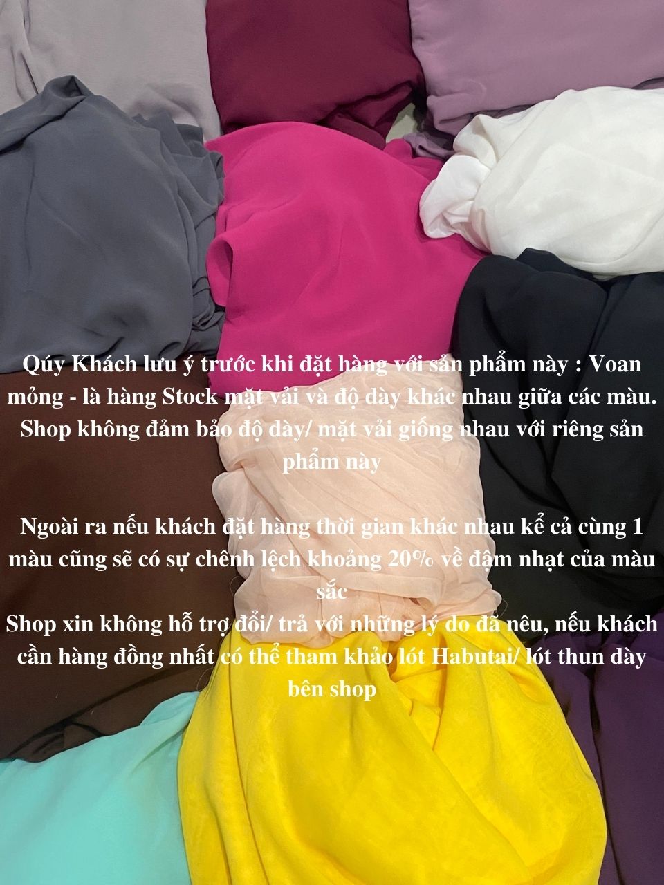 VẢI CHIFFON GIÁ RẺ LOẠI MỎNG ( BẢNG MÀU 3 ) - LÀM LÓT