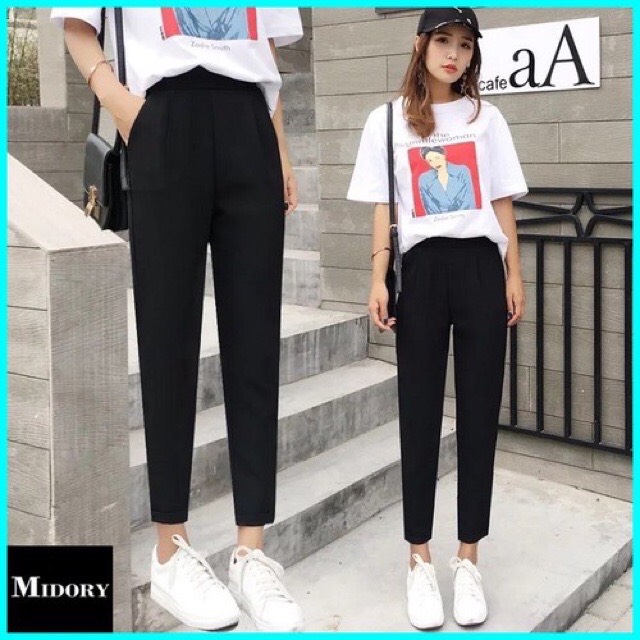Quần baggy nữ công sở tôn dáng gấu bằng chất tuyêt mưa