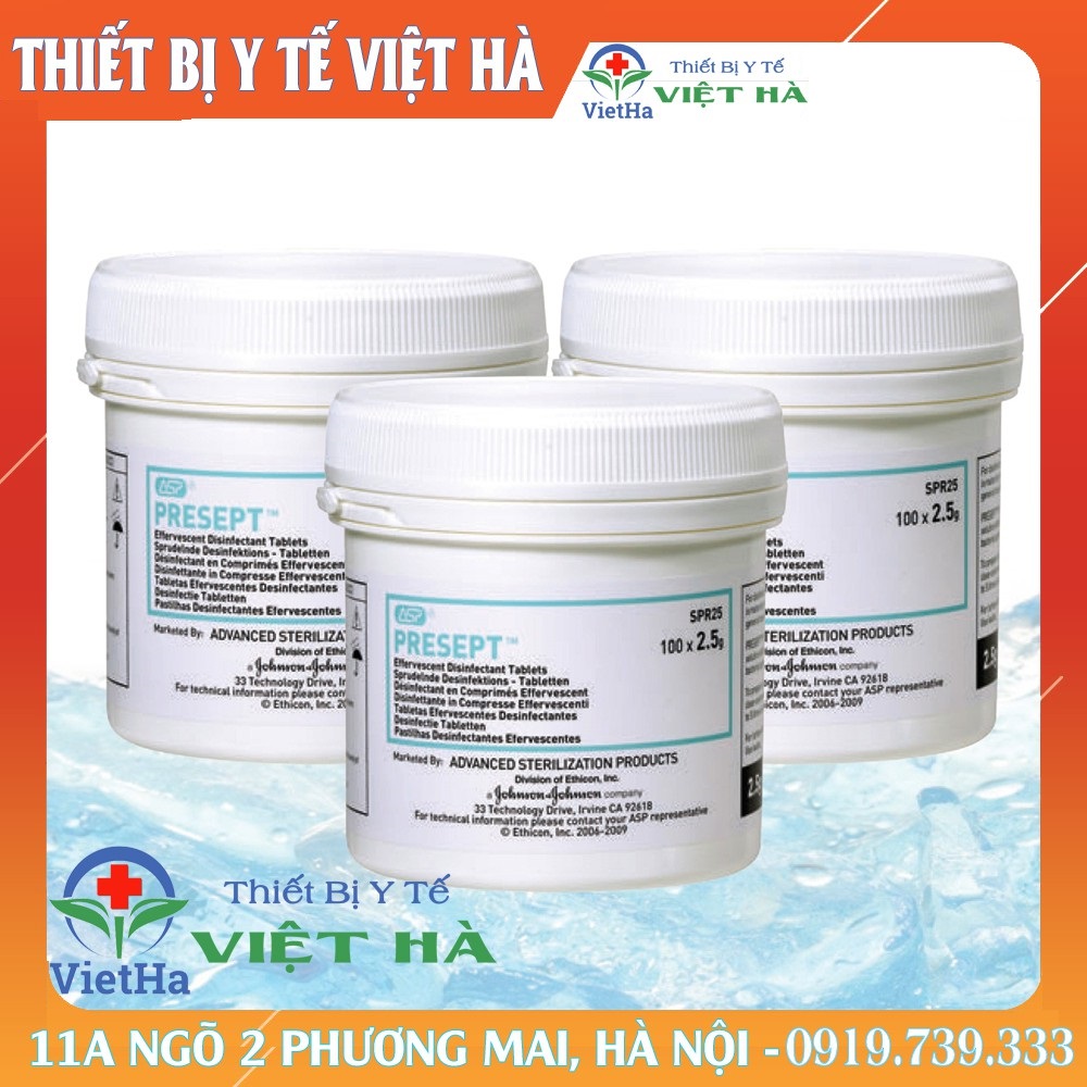 Viên sát khuẩn presept, khử trùng, tẩy uế (HỘP 100 VIÊN)