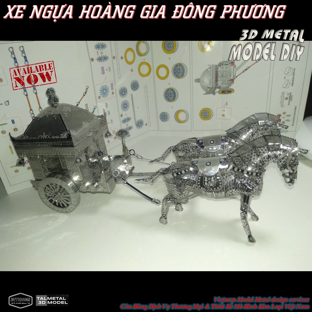 Mô Hình Xe Ngựa (Kim loại lắp ghép 3D)