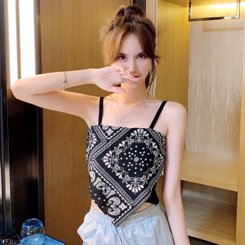 ÁO CROPTOP 2 DÂY THỔ CẨM CỰC HOT